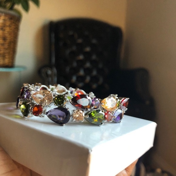 Multicolor Swarovski bracelet rhodium plated - Picture 3 of 9